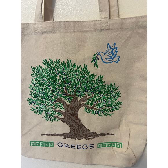 Greece Olive Tree Canvas Tote Bag - NEW with Tags - Picture 1 of 4